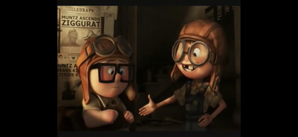 Ellie e Carl do filem da Disney Up, Agarre o Mundo