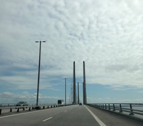 Ponte Øresund, que liga a Dinamarca a Suécia, Copenhagen, Agarre o Mundo